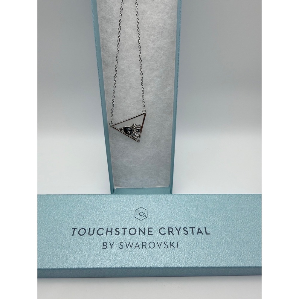 Touchstone Crystal by Swarovski Silver Tone High Point Necklace